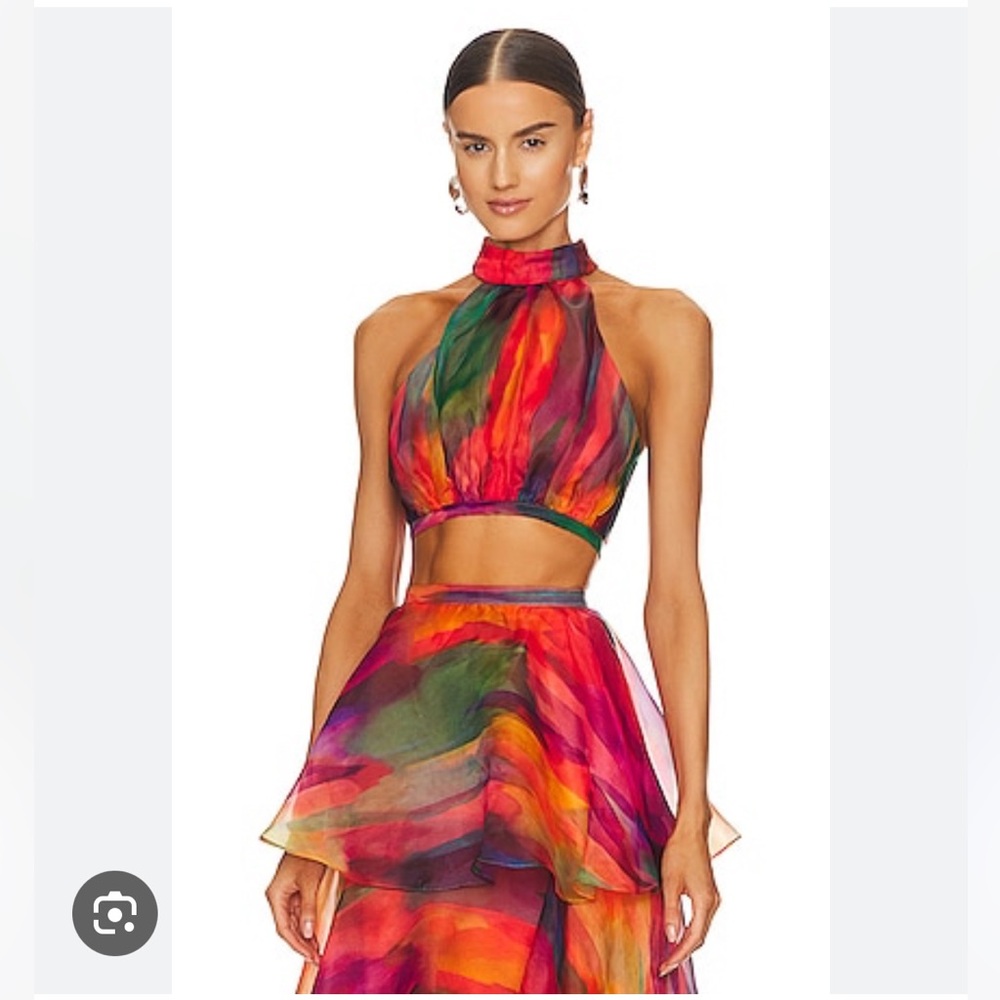 Revolve YAURA Faari Crop Top and Skirt Set Aquarelle Multicolour